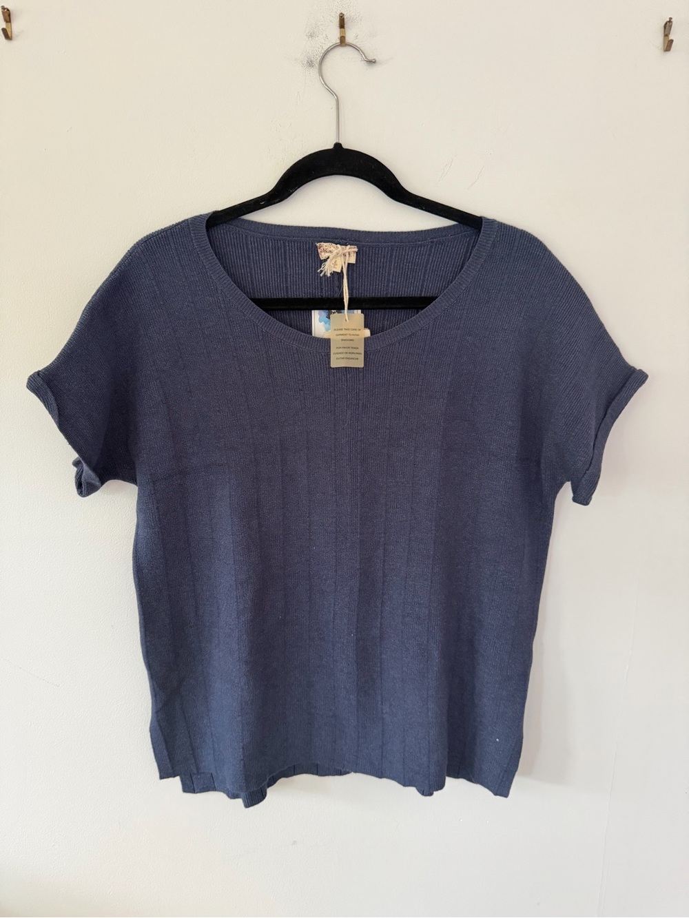 Hem & Thread Navy Short Sleeve Knit Top